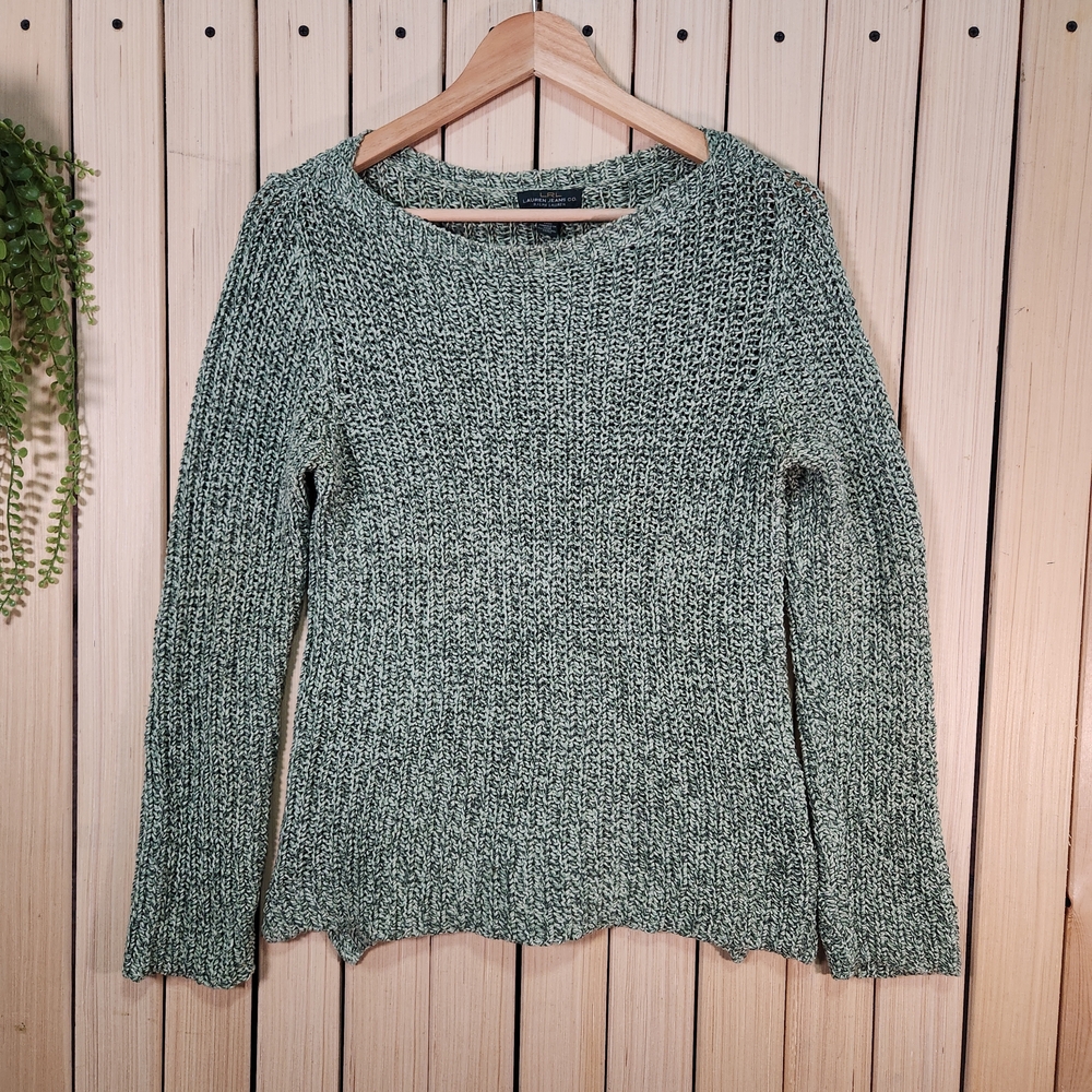 Ralph Lauren Sweater Heathered Green Knit Pullover.